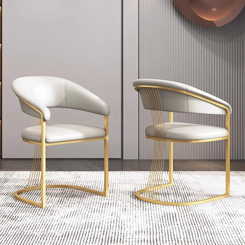 Light luxury minimalist tea table chair master tea chair chair stainless steel household tea