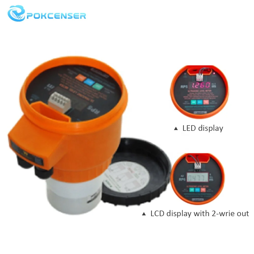 Pokcenser 0.5%FS Accuracy Waterproof Ultrasonic Level Sensor in Fuel Level Analysis Instrument
