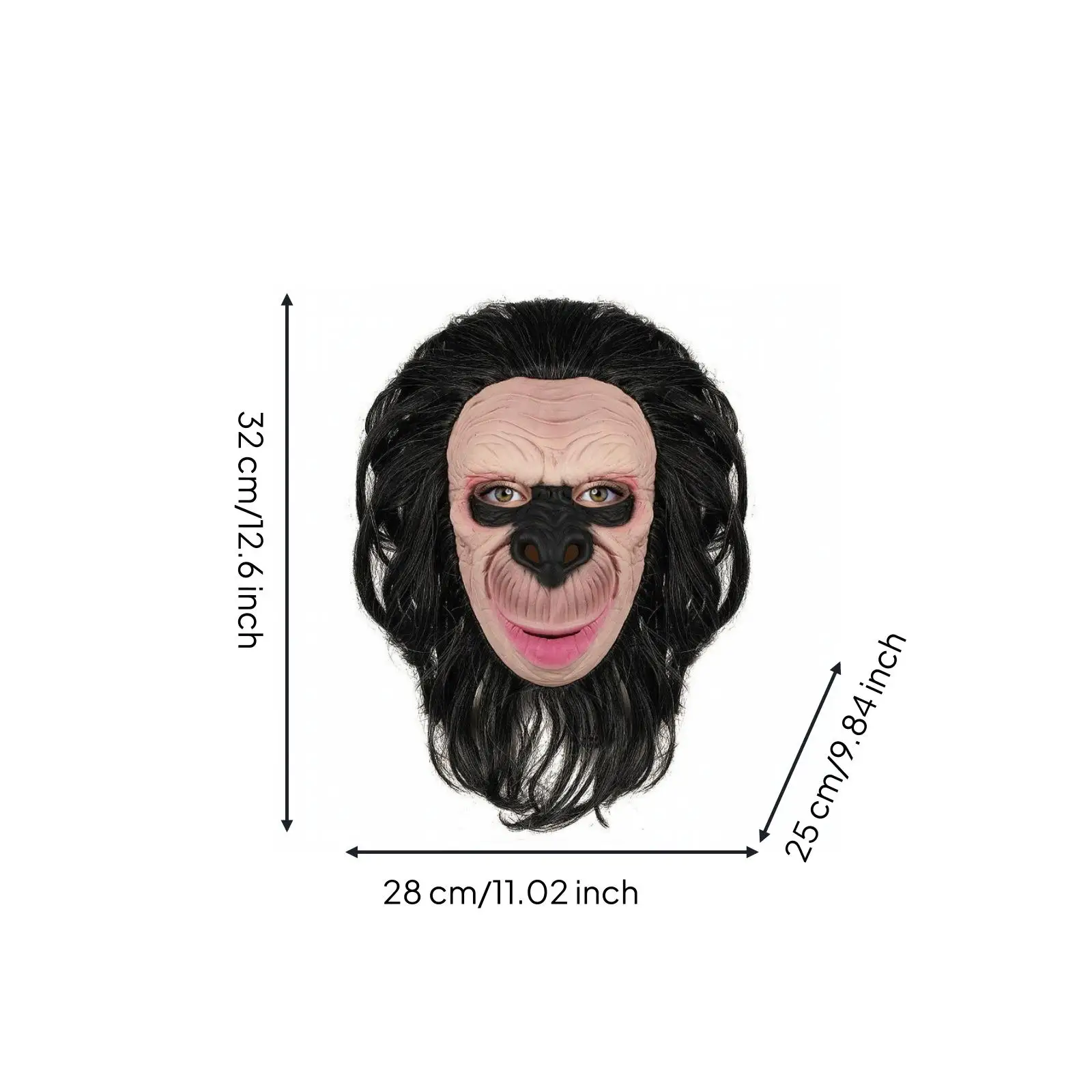 Halloween Costume Monkey Headgear Latex Realistic Primate Face Mask for Dress Up Party Photo Booth Events