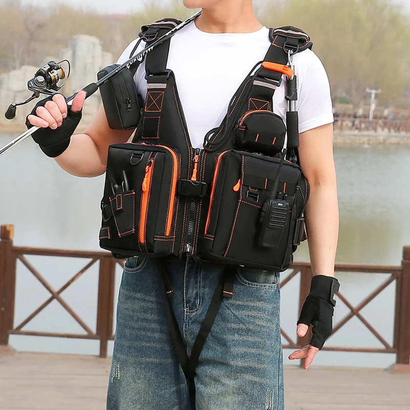 浮力釣りベスト屋外ウォータースポーツ漂流ボートサーフィン水泳ベストバックパック多機能ツールライフジャケット