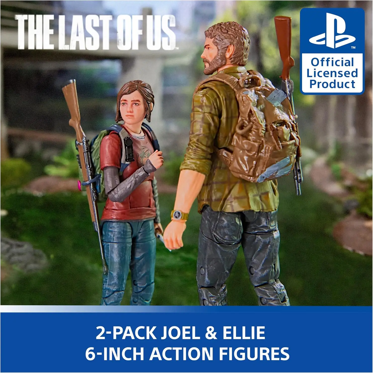 PlayStation Spin Master Toys, The Last of Us Joel y Ellie, figura de acción, 2 paquetes, Kit de garaje de coleccionista PS5