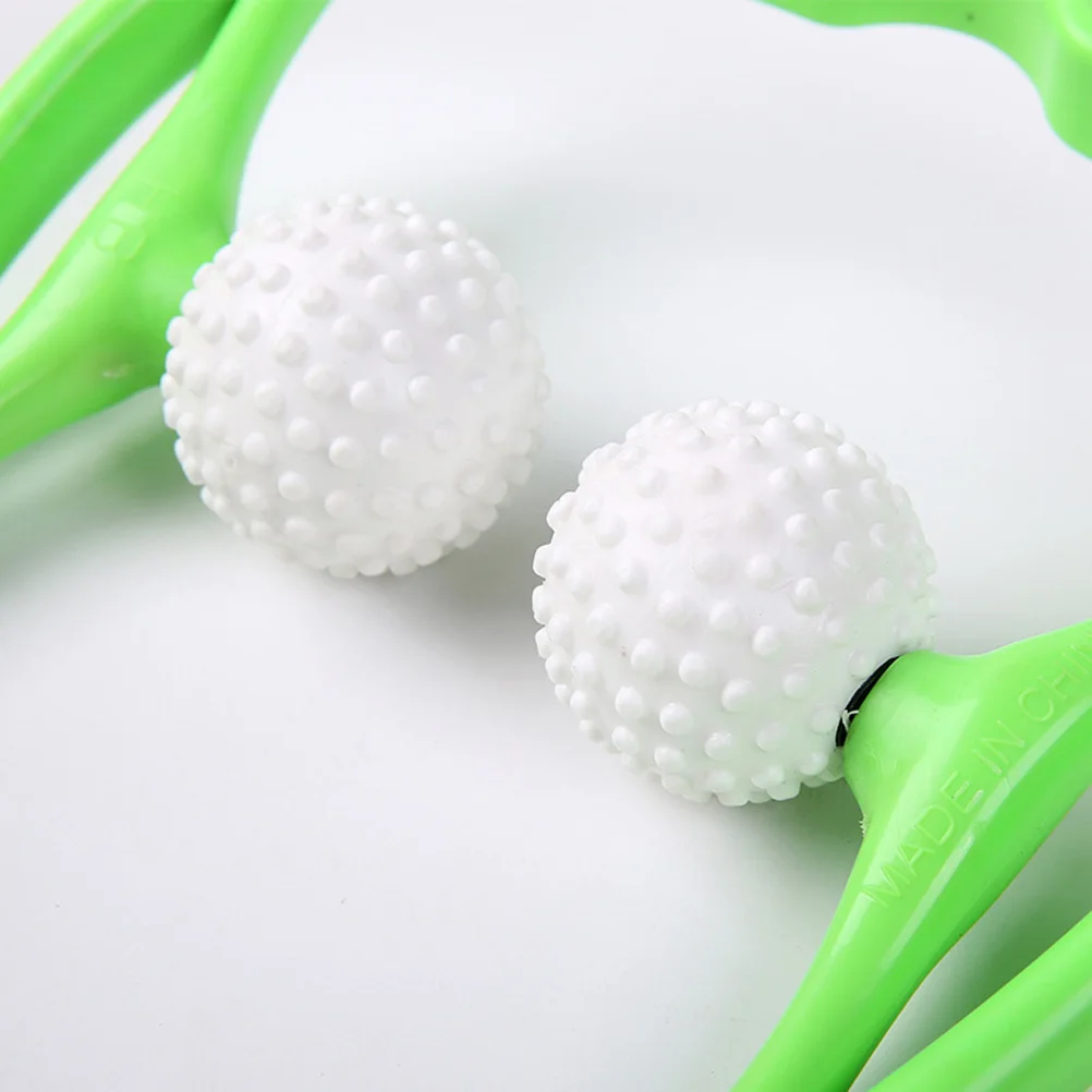 

1pc Cervical Massager Green Ergonomic Deep Relaxation Stress Relief Multifunctional Neck Shoulder Arm Roller Ball Manual