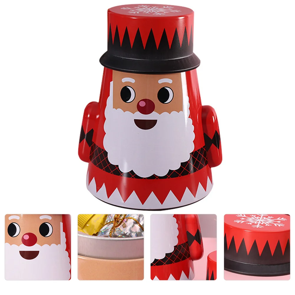 

Christmas Cookie Tins Storage Box Iron Candy Containers Tumbler Case Boxes Red Holder