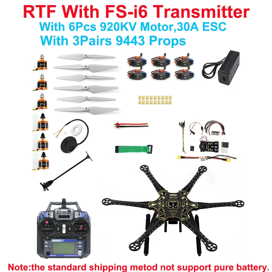 JMT DIY FPV Drone Hexacopter 6-achse Aircraft Kit HMF S550 Rahmen PXI PX4 Flight Control 920KV Motor GPS FS-i6 Sender – Detail 2