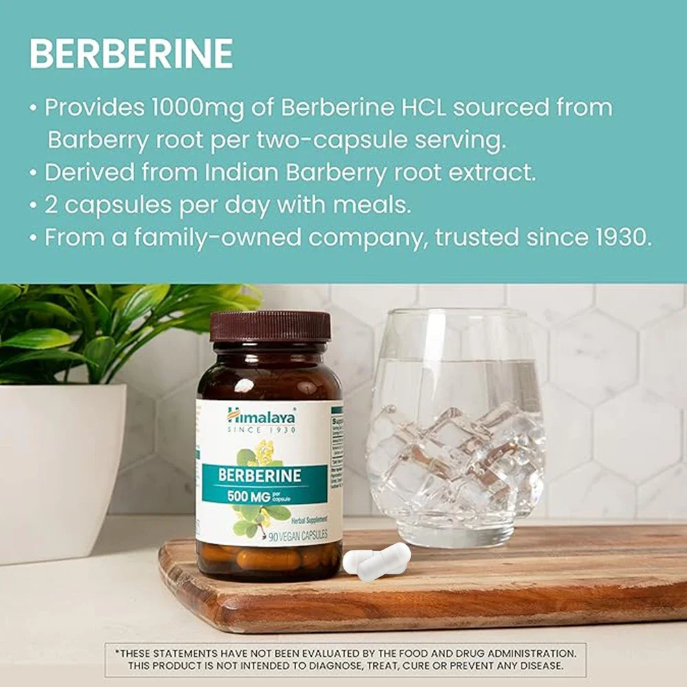 Berberine Supplement Capsules - For Metabolism & Cholesterol, GI Health & Immunity, Antioxidant, 500 mg, Vegan, Gluten Free