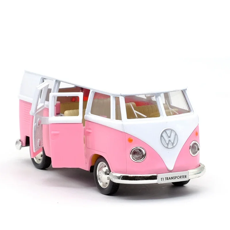 Vintage Mini Bus Van Car Model 32 Alloy Diecast Classic Pull Back Miniature Vehicle Replica Educational Toy for Kid Gifts