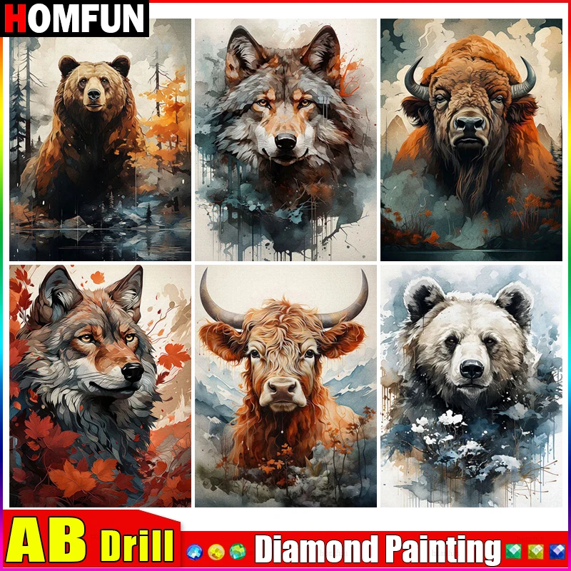 HOMFUN AB Diamond Painting Full Square/Round Diamond 