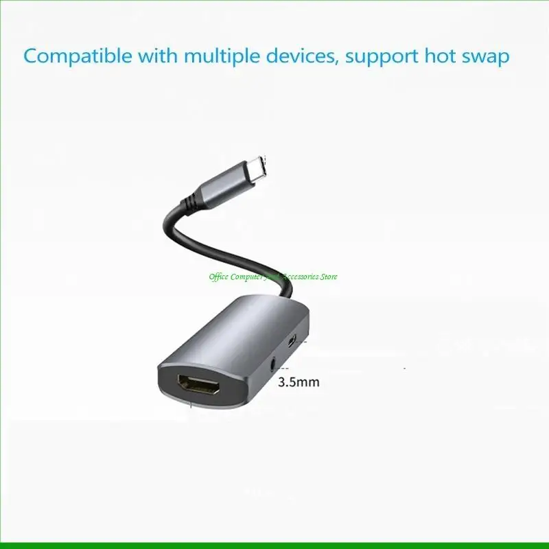 

U55C Ultra-Fast USB C Dock Station 3-в-1 Тип C до 4K 30 Гц, совместимое с + 3,5 мм аудио-разъем + 100 Вт PD Зарядный