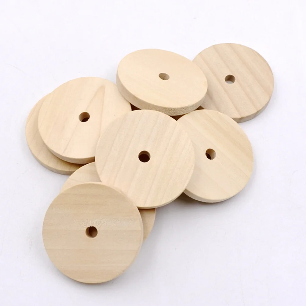 

1Pack Solid Wood Round Pieces 40Mm Thicken DIY Craft Material for Home Decoration Painting Adornment Wood Round Piece