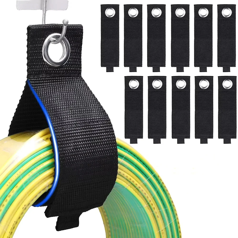 Cord Organizer Holder with Triangle Buckle Wire Manager Power Cord Management Nylon Heavy Cord Storage Straps for Cables Winder