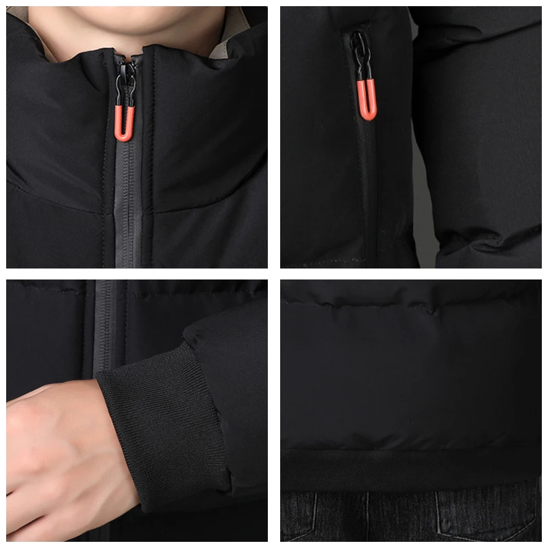 Outdoors Loose Thickening Men Parka Winter Keep Warm Windproof Casual Coat New Fashion Comfort Solid Stand Collar Tops Men