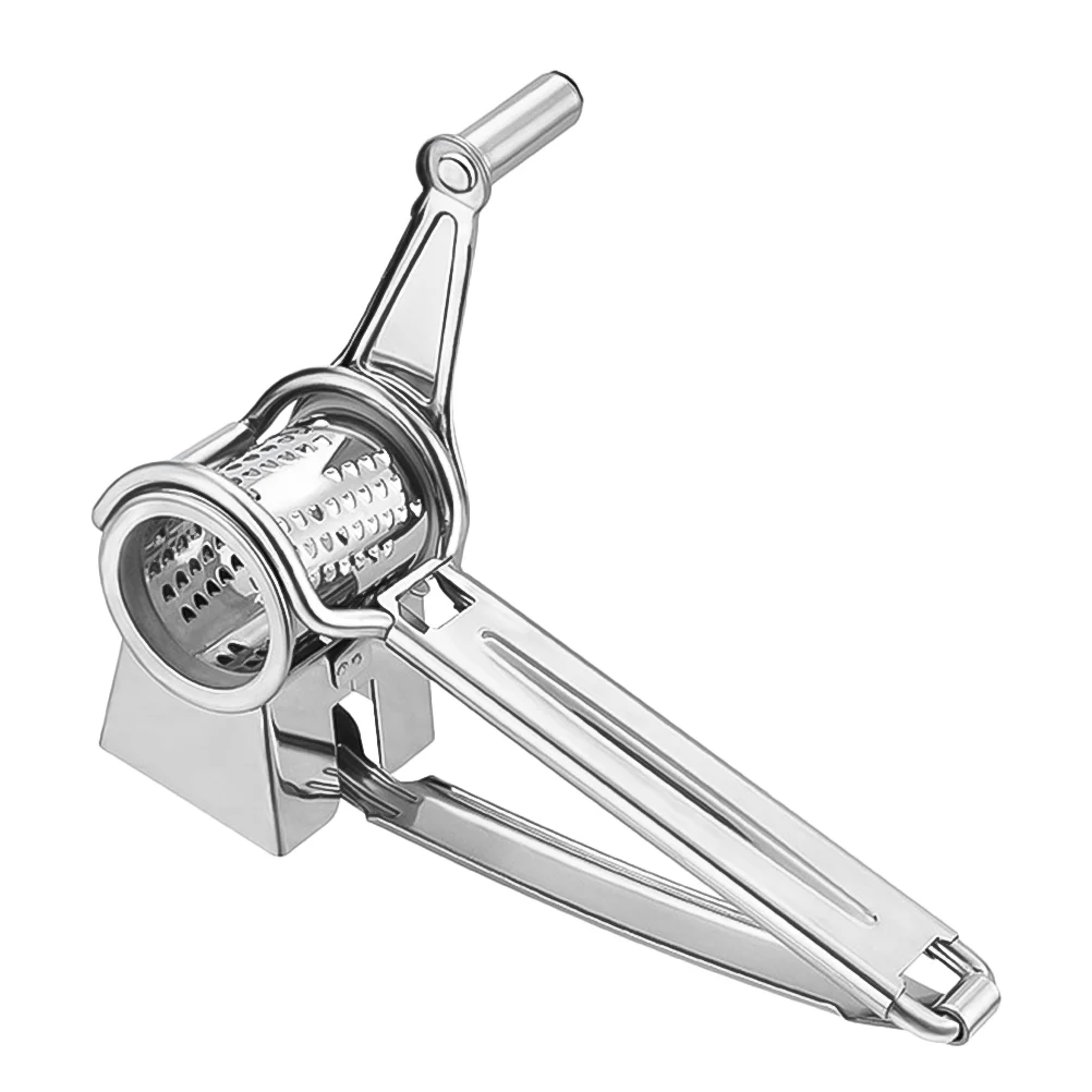 

1Pc Hand Crank Grater Stainless Steel Grater for Cheese Garlic (Silver) hand grater slicer hand crank cheese grater slicer