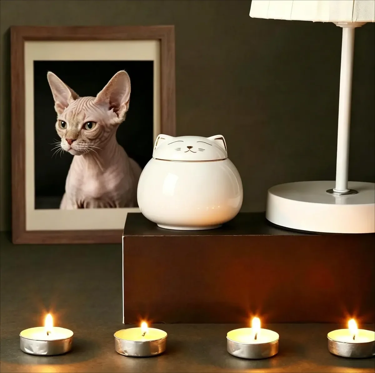 Urna de cerámica para cenizas de gato – Recuerdo memorial - imagen 2