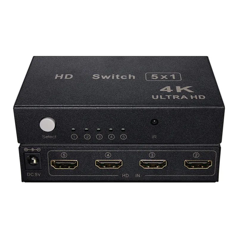 Convenient Signal Switcher AMS-H5S1(Mini) 5 In 1 Out 1080P Resolution 5X1 HD Mini Switch For PC Laptop Monitor LCD Teaching