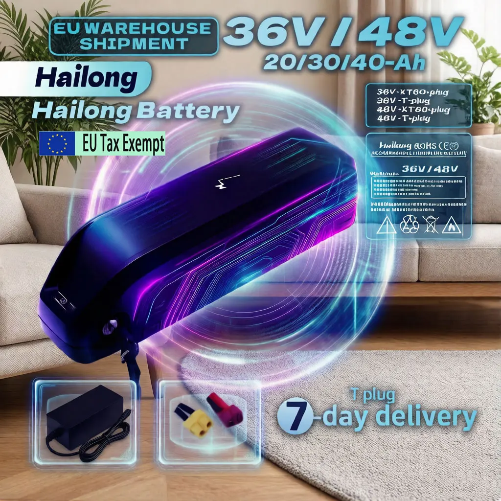 Hochbelastbare 36V 48V Hailong E-Bike-Akkus 20Ah 30Ah 40Ah mit anpassbarer Verkabelung und Stecker für Bafang BBS Mittelmotor