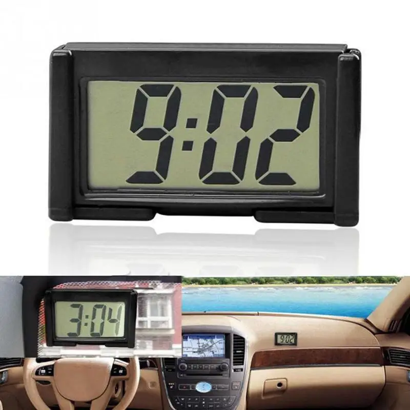 Mini Digital Clock Large Screen Car Dashboard Electronic Clock Self-adhesive 12H Time Display Mini Clock Car Clock