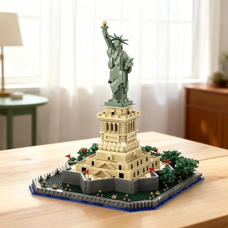 2677pcs MOC Statue Liberty Base Add On Model Building Blocks Architecture Education Brick Assemble Kids Idea Christmas Gift Toys