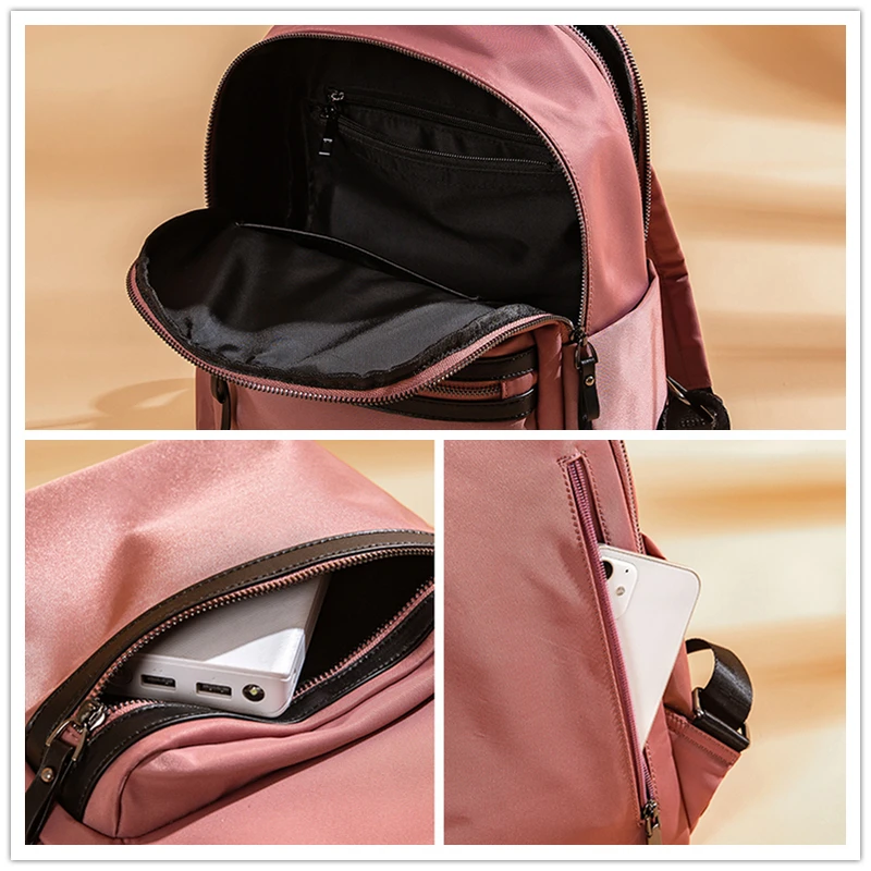 Mochila leve para jovens, bolsas vermelhas para meninas, mochilas casuais na moda, mochilas escolares fofas, cor rosa, bolsa de viagem funcional