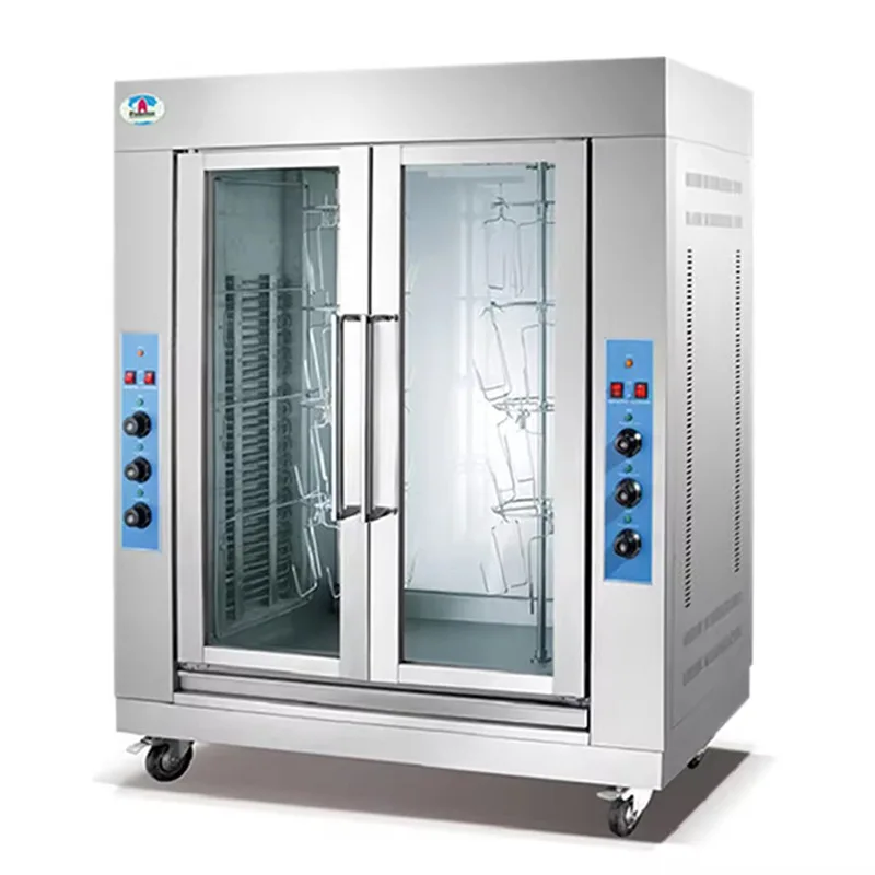 Commercial electric heating automatic rotating roast chicken duck oven roast chicken rack large capacity horizontal gas roast