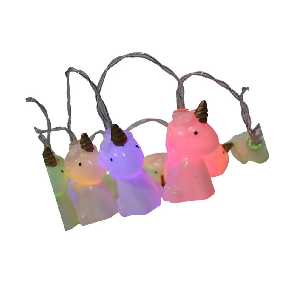 يونيكورن سلسلة ضوء ملون 1.5 متر 10 المصابيح مصباح للزينة توفير الطاقة رومانسية المنزل عطلة حفلة يونيكورن سلسلة ضوء