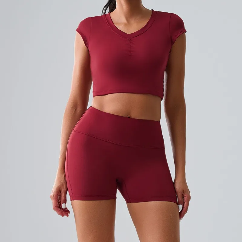 

Yoga Shorts Seamless Sports Set Women's 2PCS Yoga Suit Fitness Bra with Cycling Shorts Gym Elastic Workout Outfit Activewear