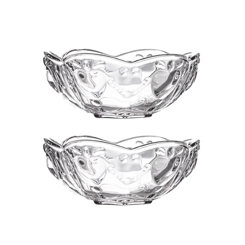 

2Pcs Glass Sauce Dishes Thick Stable Seasoning Bowls for Serving Fruit Salad Appetizers Desserts Glass Sauce Dishes