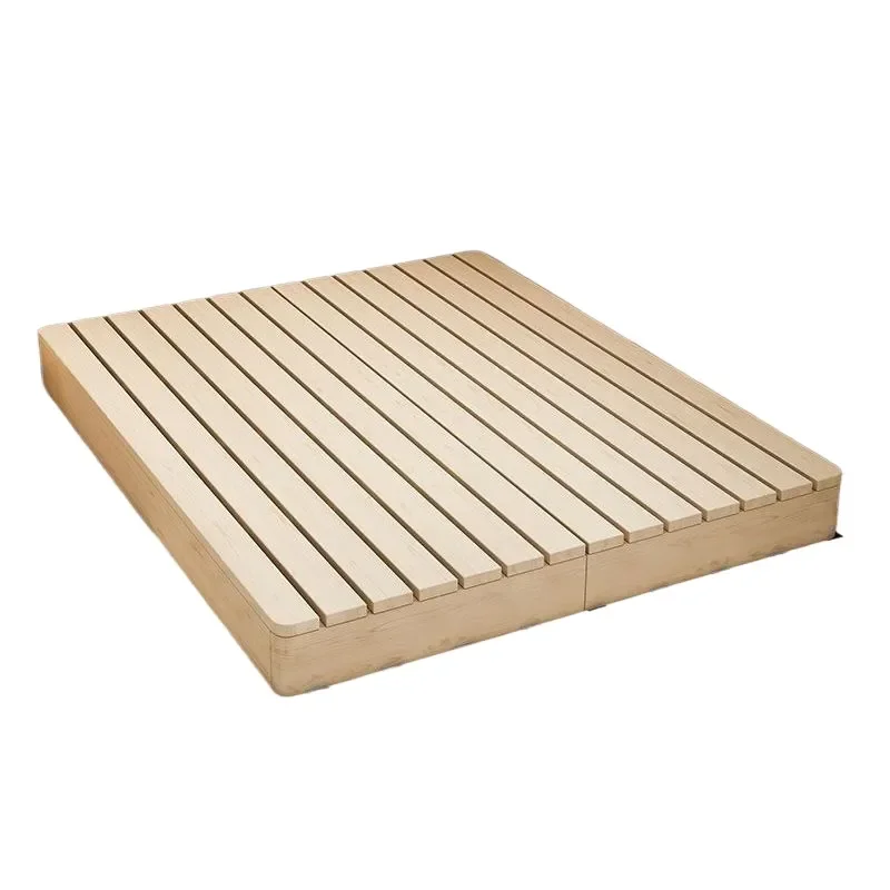 for Solid Wood Tatami Floor Bed Frame Rental Room Skeleton Floor Moisture Proof Homestay Japanese Style Wooden Bed Bedside