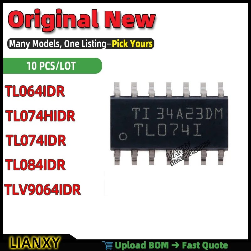 TL084IDR TL064IDR TLV9064IDR TL074IDR TL074HIDR SOIC-14 QUAD OP AMP New Original