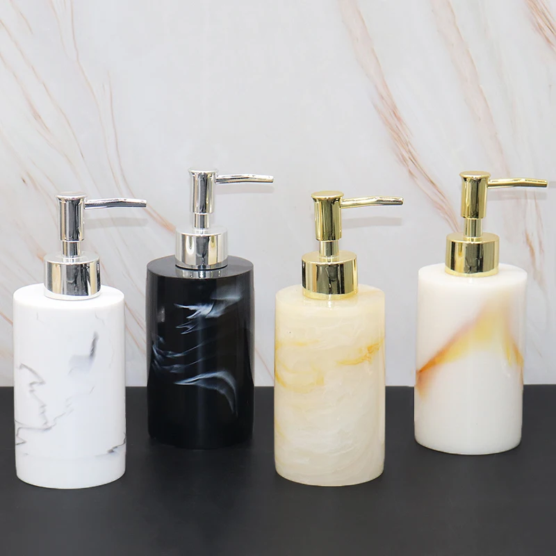 Imitation Marble 260ml Soap Dispenser Hotel Hand Sanitizer Press Dispenser Bathroom Shampoo Empty Bottle Bathroom Accessories