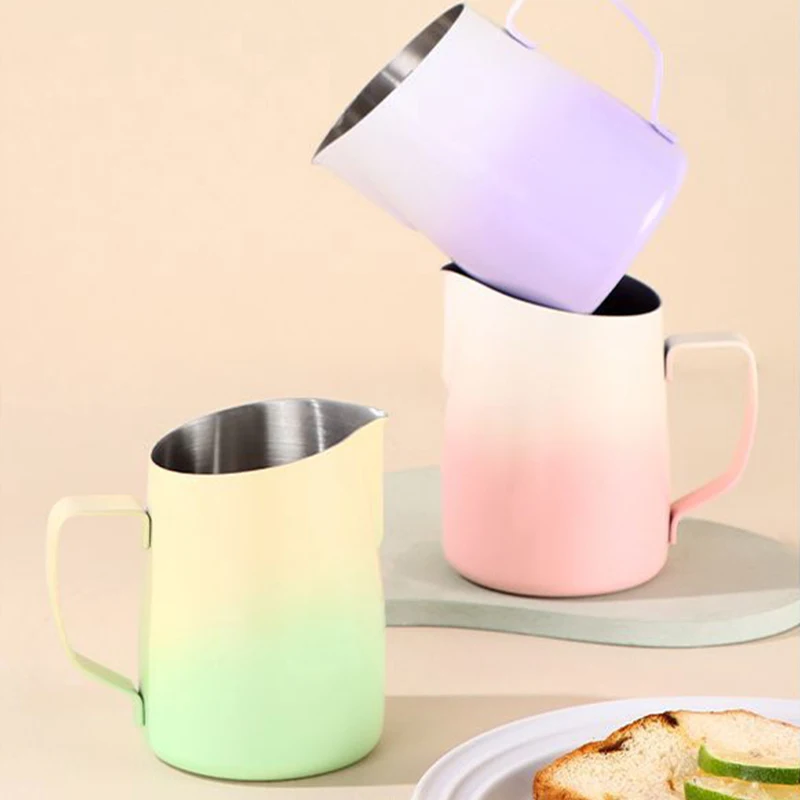 Milk Frother Jug Stainless Steel Container 450ML Frothing Pitcher Coffee Cups Latte Barista Espresso Maker Accessory