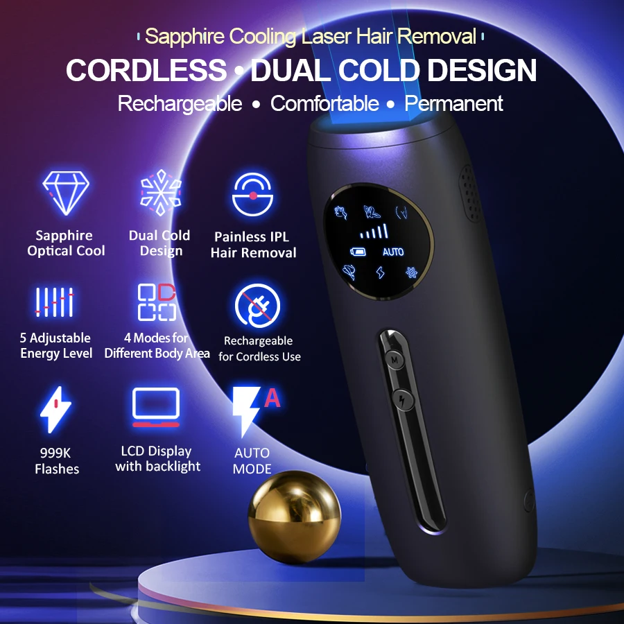 قابلة للشحن إزالة الشعر بالليزر الياقوت التبريد السيارات الدائمة غير مؤلم البيكينيات المتقلب في المنزل الجليدية الباردة اللاسلكية IPL لنزع الشعر