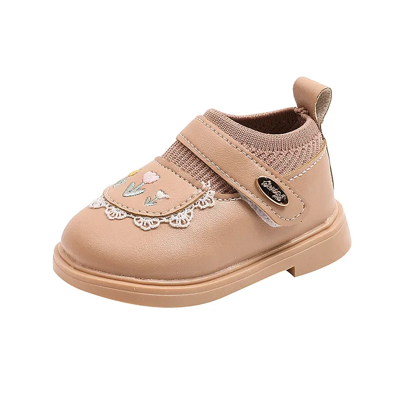 Mignonnes chaussures en cuir verni pour bébé fille, souliers de baptême avec fleur, nouveau-né, fête, printemps, été, H08Oil, 2024