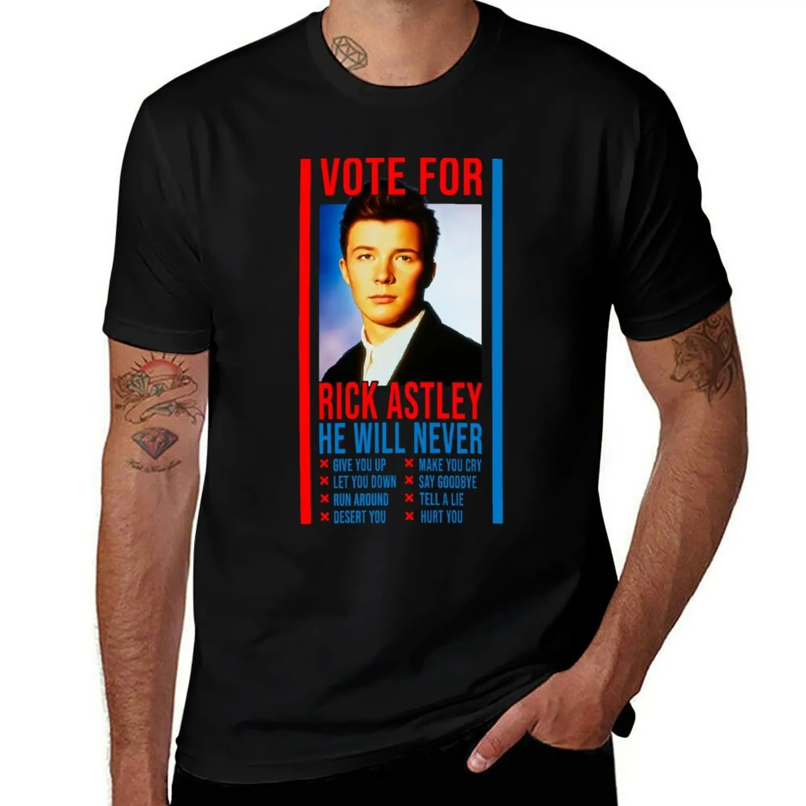 

Vote for Rick Astley T-Shirt man t shirt luxury man t shirts high quality luxury brand anime t shirts for man T-Shirt