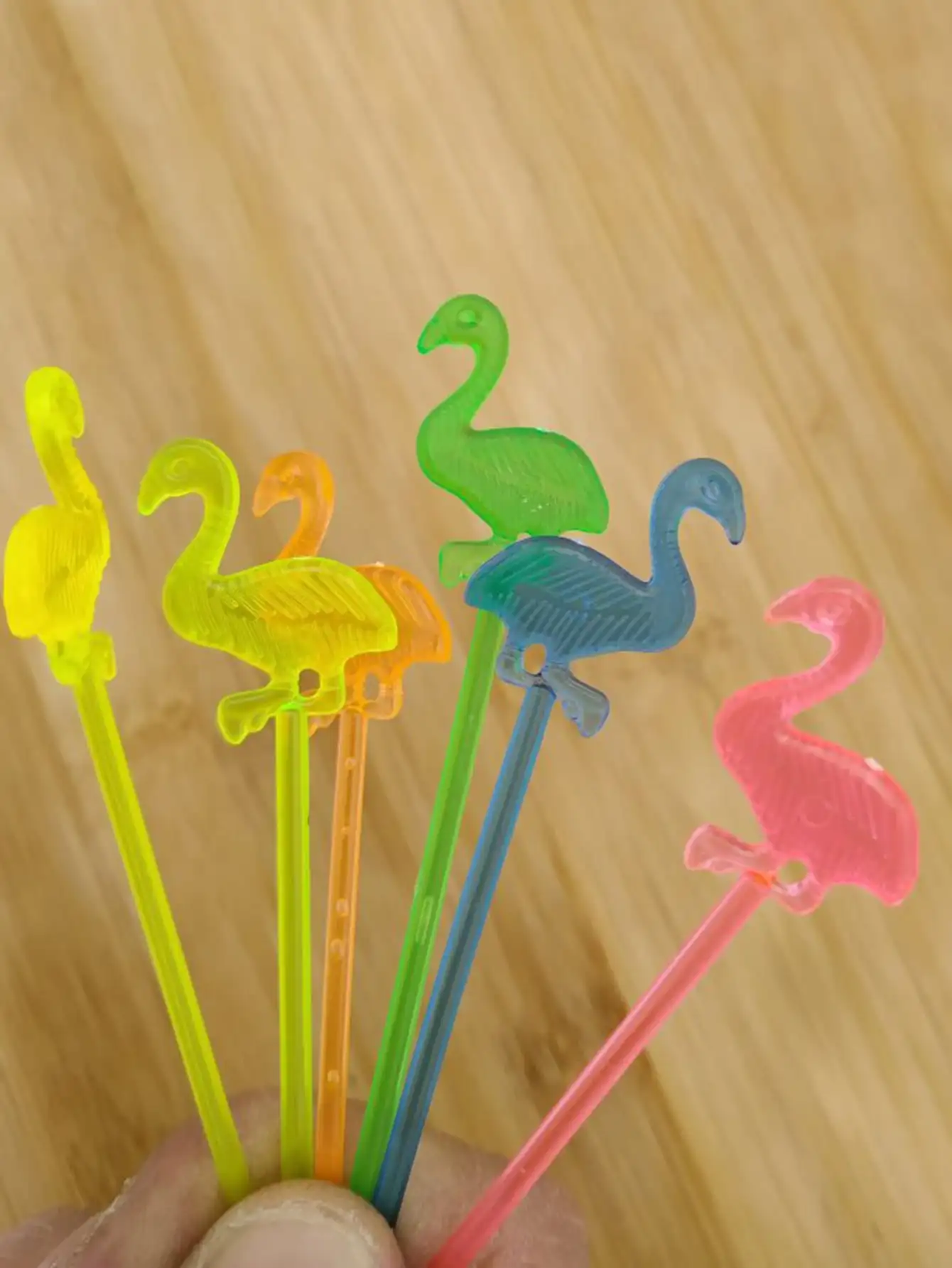 50Pcs/lot Plastic Flamingo Food Picks Buffet Cupcake Fruit Fork Cake Dessert Salad Sticks Cocktail Toothpick Tableware Supplies