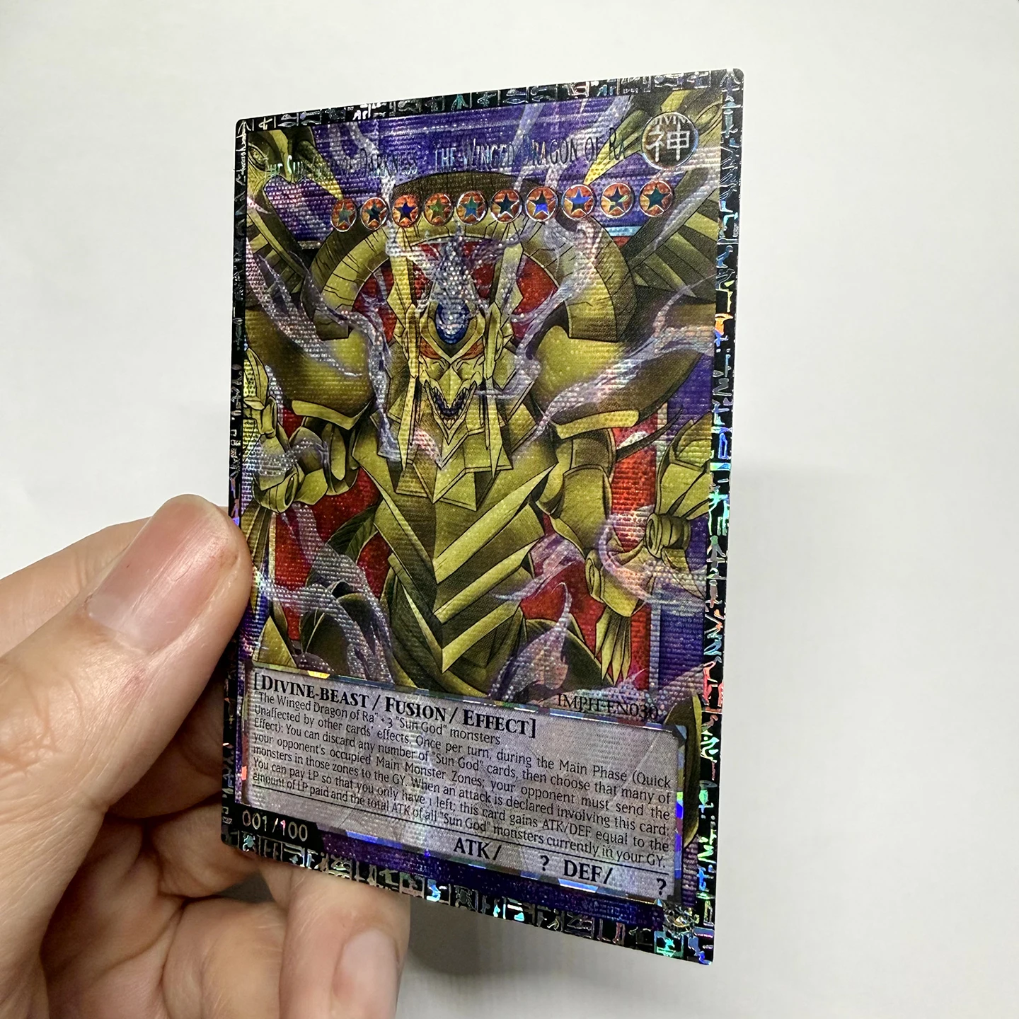 Yu-Gi-Oh der Sonnengott der Dunkelheit Geflügelter Drache von Ra Blaue Augen Ultimativer Drache DIY Proxy-Karten-Sammlung der Gott Übertrifft – Detail 5
