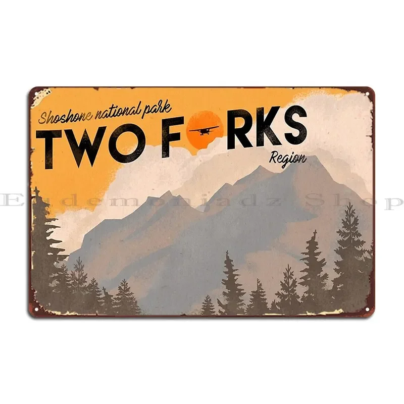 Two Forks Region Poster Metal Sign Iron Wall Cave Wall Decor Wall Decor Rusty Tin Sign Poster