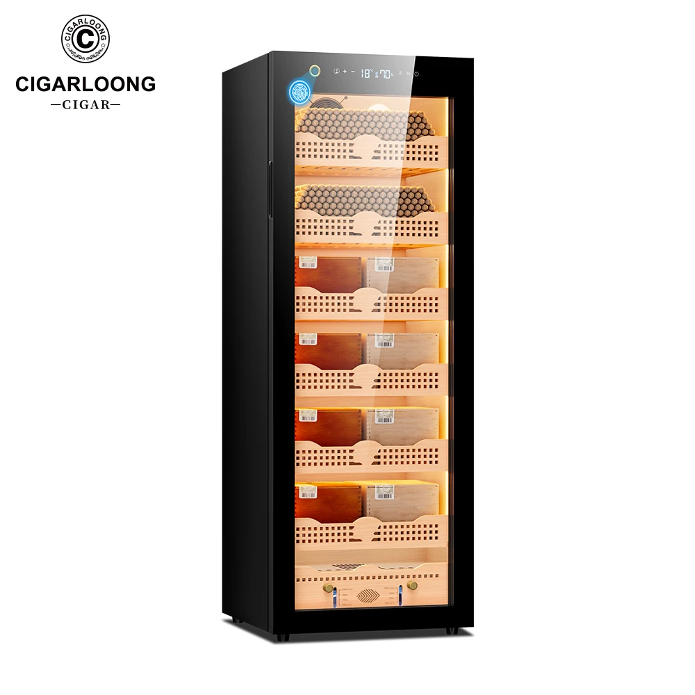 

158C Компрессор хьюмидора для сигар с постоянной температурой и влажностью, каркас из кедрового дерева с воздушным охлаждением, сигарный шкаф