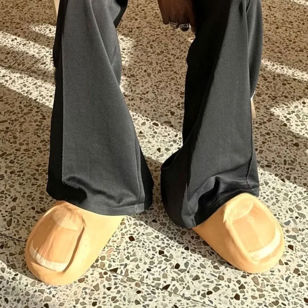 Couple Shoes Soft Toe Pattern Slippers Funny Thicken Warm Winter Plush Slippers Home Shoes Big Toe Slides Winter