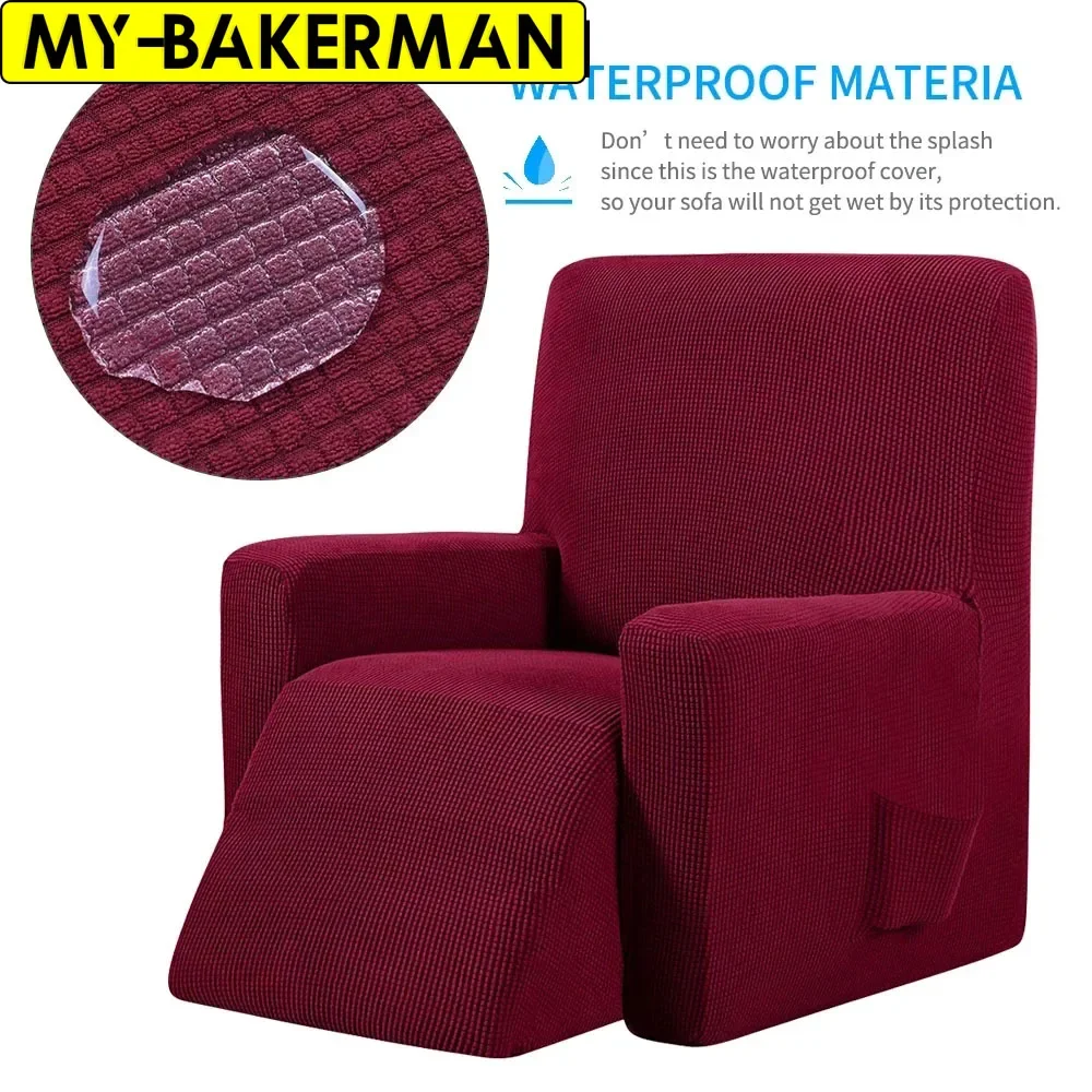 

Red Wine Waterproof Elastic Recliner Chair Cover All-inclusive Massage Sofa Couch Cover For Living Room 13 Colors