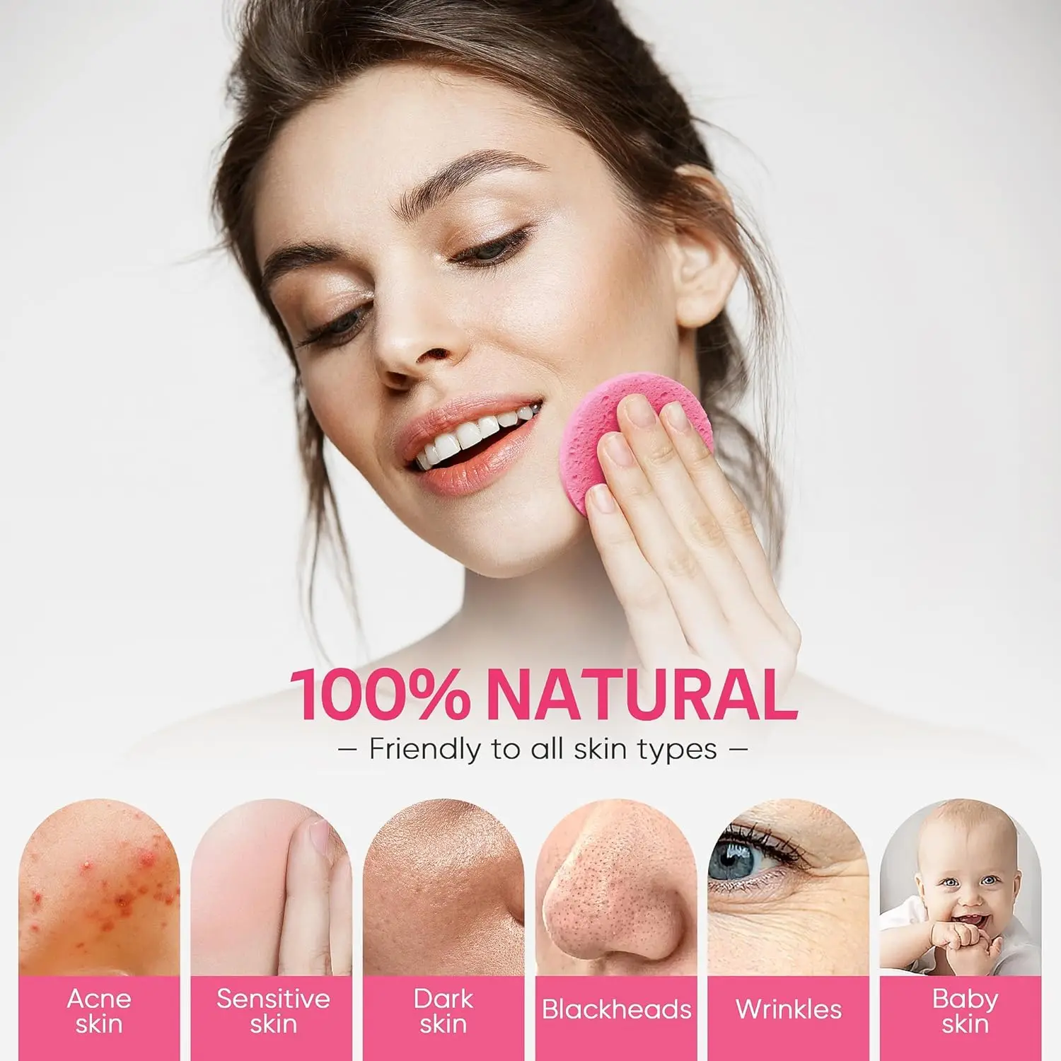 Esponjas faciales comprimidas de 20/50 Uds para limpieza facial diaria y exfoliante esponjas cosméticas naturales para Spa para desmaquillante