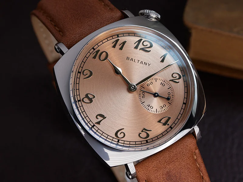 Baltany S4046 Herren-Automatikuhr, 38 mm, quadratisch, mechanische Armbanduhr, 50 m wasserdicht, Saphirspiegel, Seagull ST1701, kleine Sekunde, Di – Detail 7