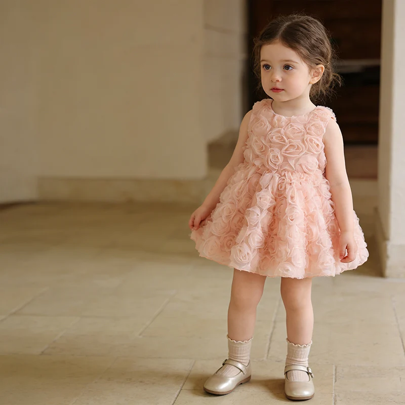 

Новинка 2023 года, летнее платье принцессы для дня рождения и свадьбы от 0 до 3 лет, платье для крещения маленьких девочек, кружевное сетчатое платье