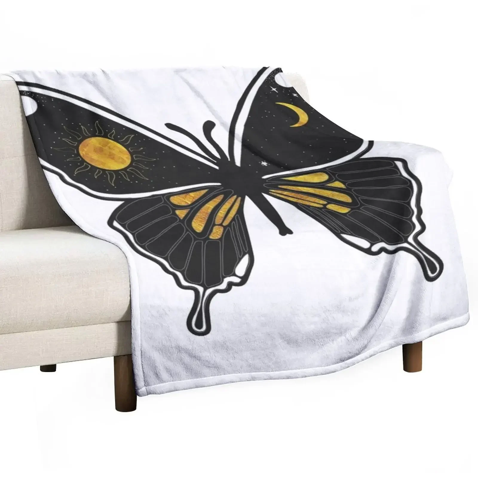 Monarch Butterfly Throw Blanket Weighted funny gift halloween Blankets