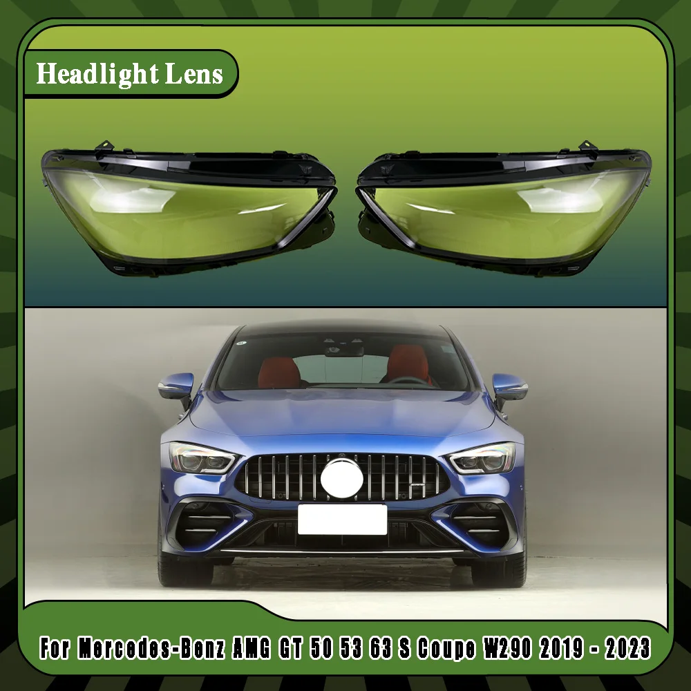 

For Mercedes-Benz AMG GT 50 53 63 S Coupe W290 2019 2020 2021 2022 2023 Left Right Car Headlight Clear Lens Lampshade Shell Cove