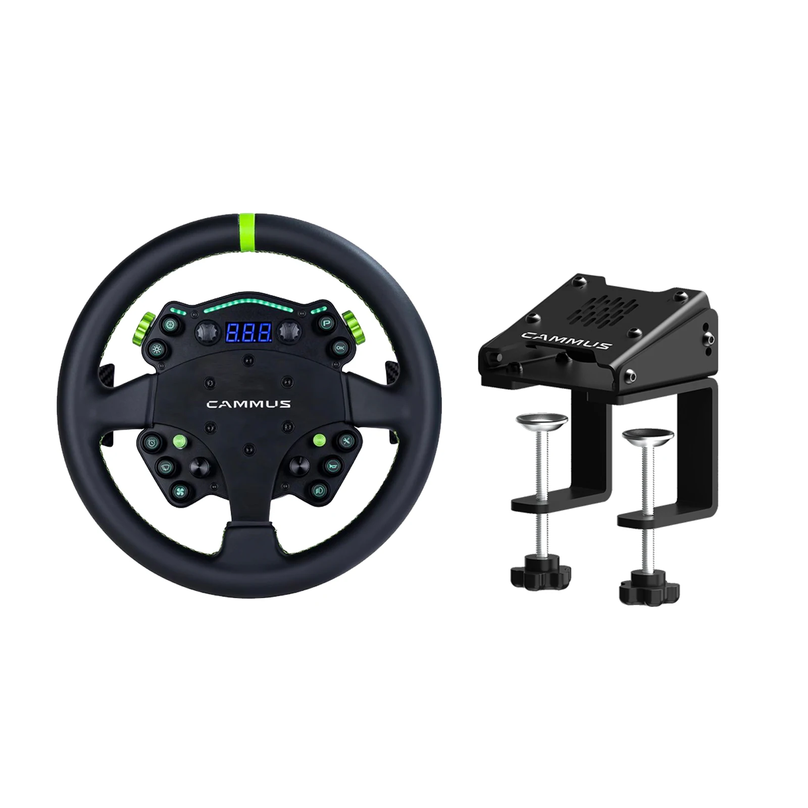 CAMMUS C12 Mobile & PC Platforms Car Game Simulator Sim Car Driving Racing Simulator Steering Wheel Pedals Set for Assetto Corsa