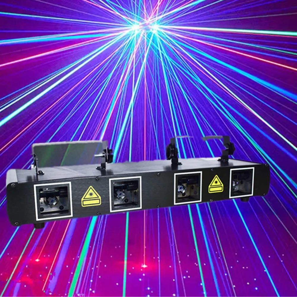 DJParty Lights Luces de escenario con efecto de 4 haces controladas por sonido Iluminación de escenario de discoteca controlada por DMX Luces estroboscópicas Fiesta en casa