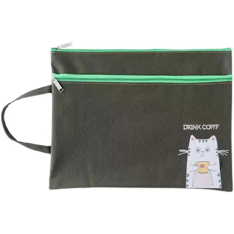 A4二層厚手ファイルバッグトートバッグ試験専用分類資料折りたたみ収納バッグオフィス学校または家庭用