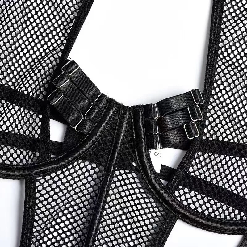 Explosions Lace Mesh Stitching Perspective Slim Sling Fun Jumpsuit Porno Costume Sexy Women Open Sexy Lingerie Open Bodysuit