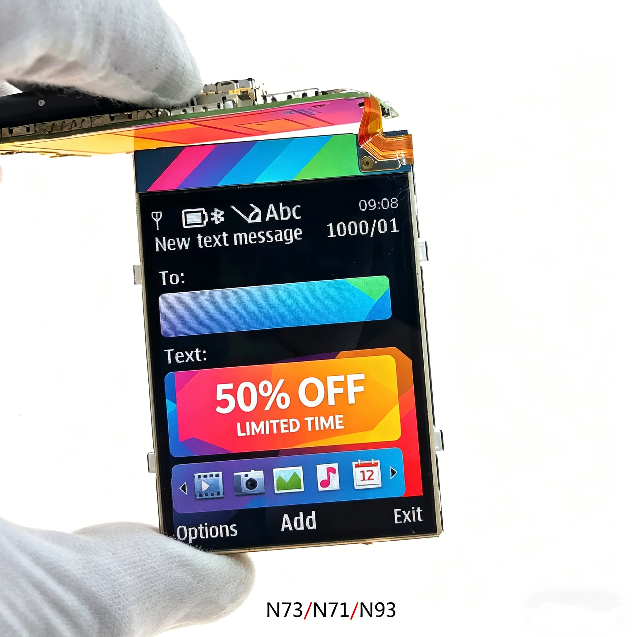 Pantalla LCD para Nokia 3100 N91 6681 7610 N70 N72 N73 N73 N93 N78 N82 E66 E52 E75 N81 N76