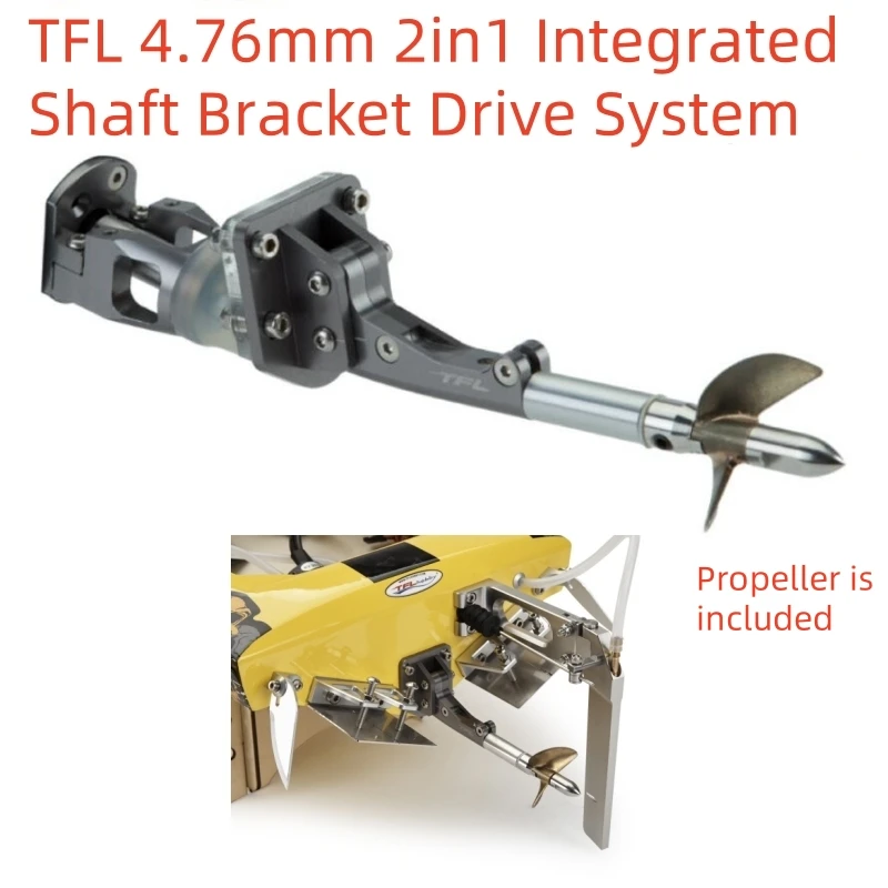 TFL 4,76 mm 2 en 1 Sistema de transmisión de soporte de eje integrado con hélice para barco de carreras eléctrico RC